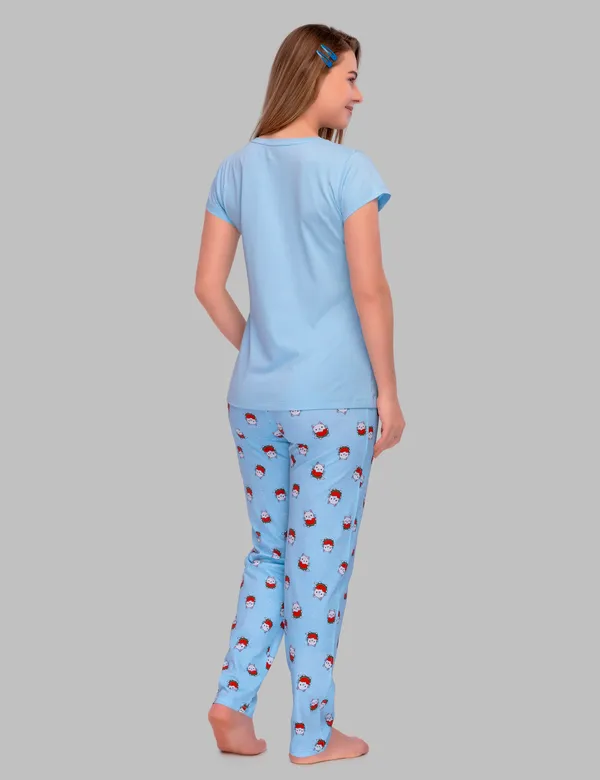 Blue_Cotton_Twinning_Top_Pajama_Set_For_Moms