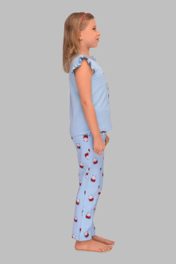 Blue_Cotton_Twinning_Top_Pajama_Set_For_Moms