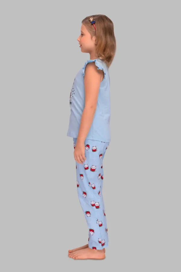 Blue_Cotton_Twinning_Top_Pajama_Set_For_Moms
