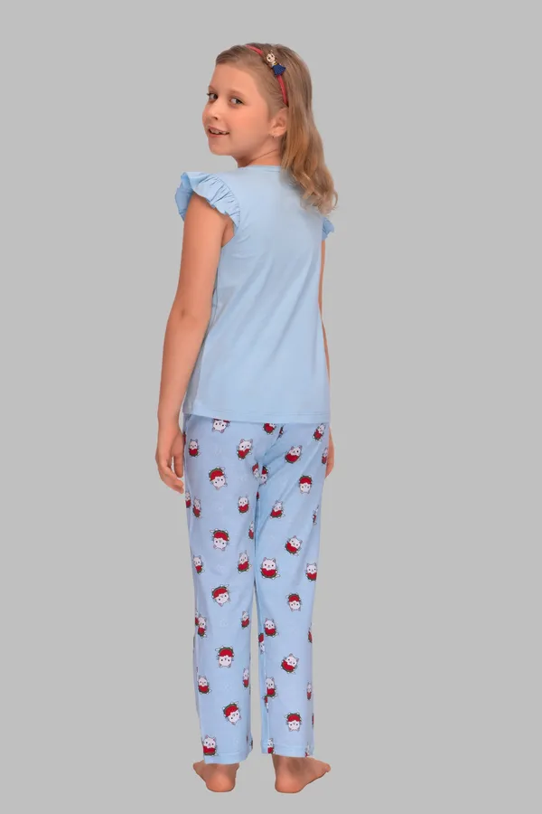 Blue_Cotton_Twinning_Top_Pajama_Set_For_Moms