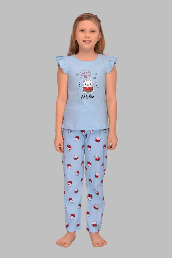 Blue_Cotton_Twinning_Top_Pajama_Set_For_Moms