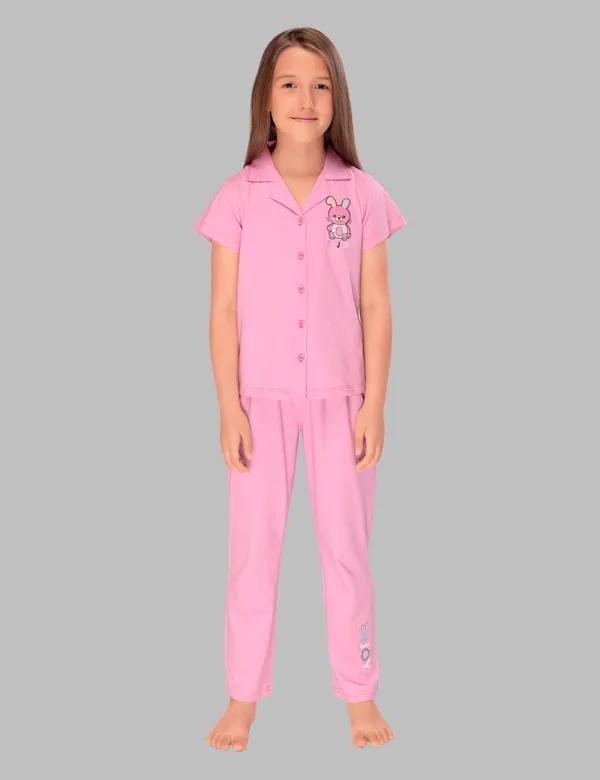 Teddy_Print_Baby_Pink_Collar_And_Pajama_Set_For_Girls