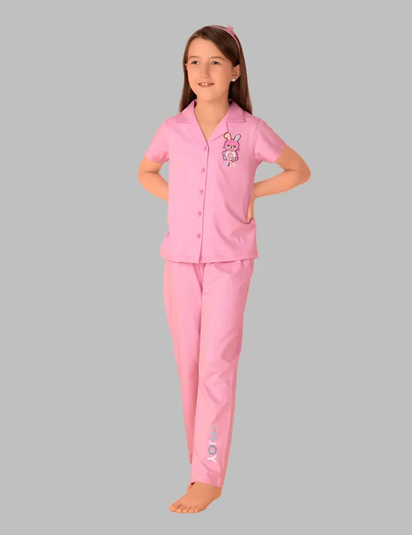 Teddy_Print_Baby_Pink_Collar_And_Pajama_Set_For_Girls