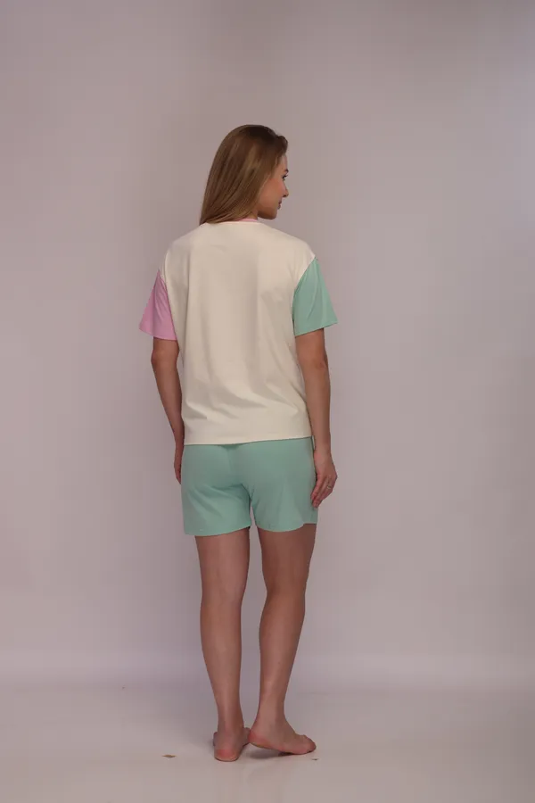Off_White_Cotton_Twinning_Top_Shorts_Set_For_Moms