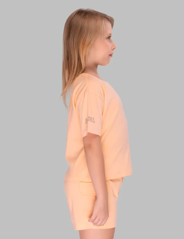 Solid_Pastel_Peach_Shorts_Set_For_Girls