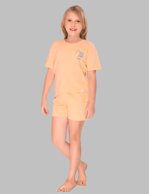 Solid_Pastel_Peach_Shorts_Set_For_Girls