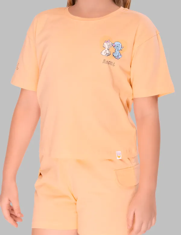 Solid_Pastel_Peach_Shorts_Set_For_Girls