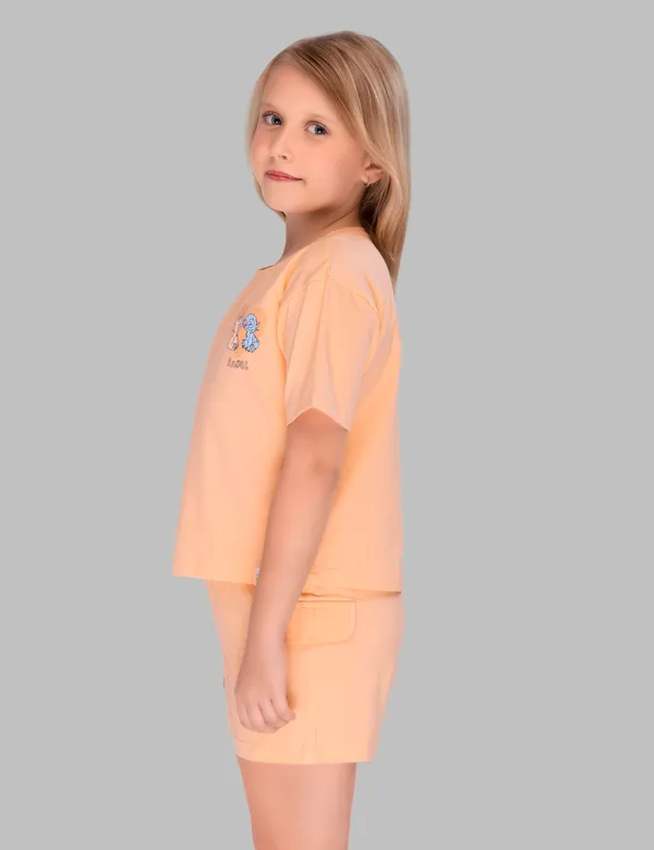 Solid_Pastel_Peach_Shorts_Set_For_Girls