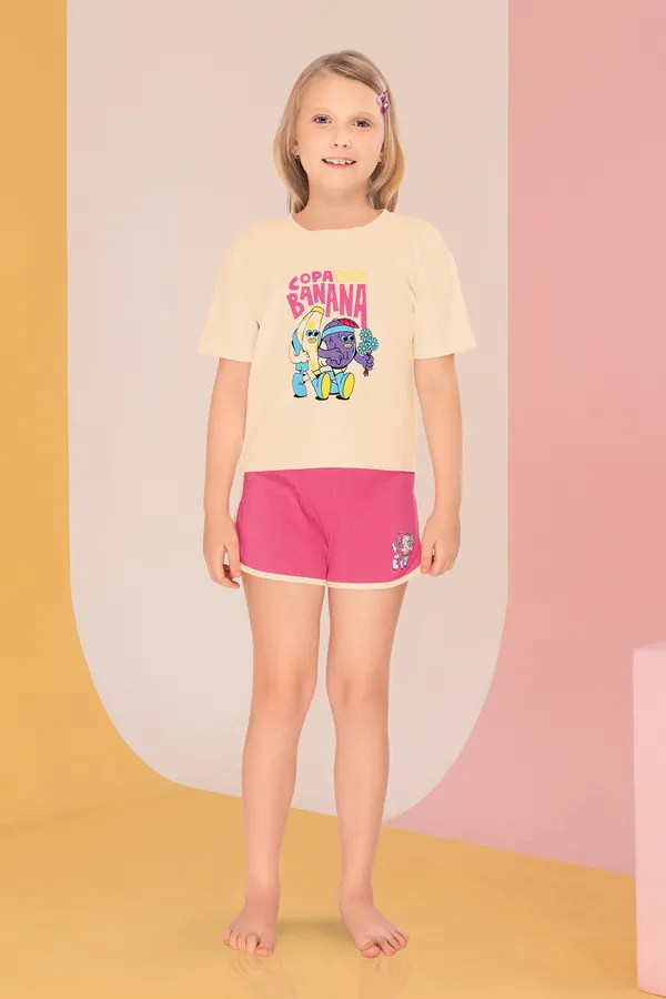 Pink_Copa_Banana_Shorts_Set_For_Girls