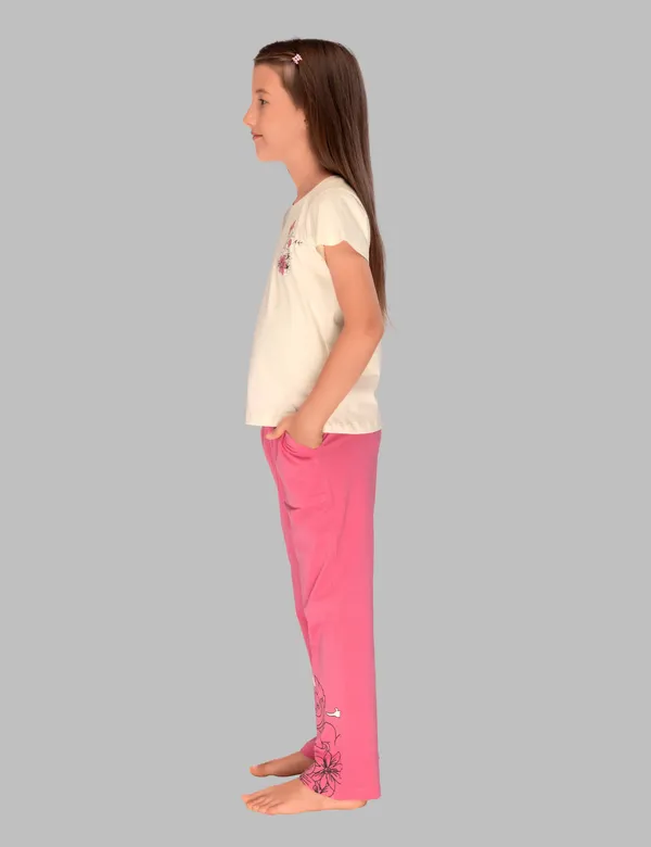 Off_White_Duck_Print_Top_With_Conast_Pink_Pajama_Set_For_Girls