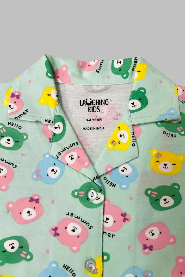 Teddy_Bear_Shirt_And_Shorts_Sets_For_Girls