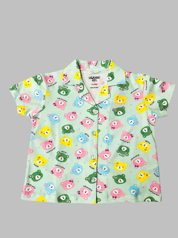 Teddy_Bear_Shirt_And_Shorts_Sets_For_Girls