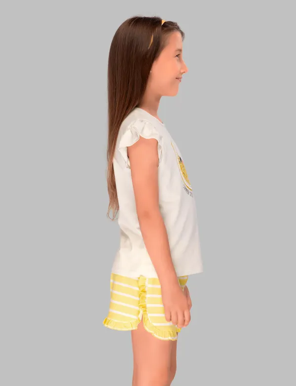 White_Summer_Special_Shorts_Set_For_Girls