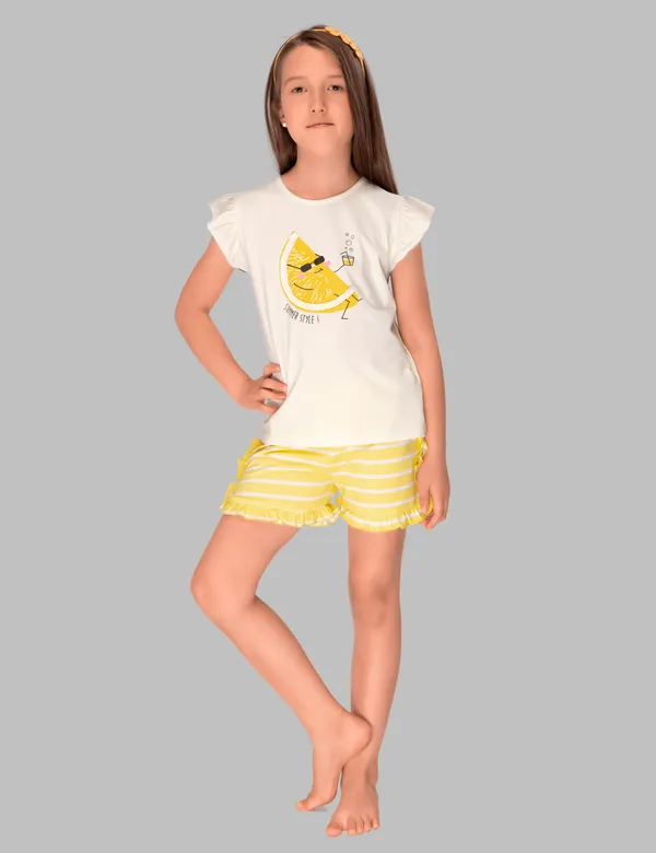 White_Summer_Special_Shorts_Set_For_Girls