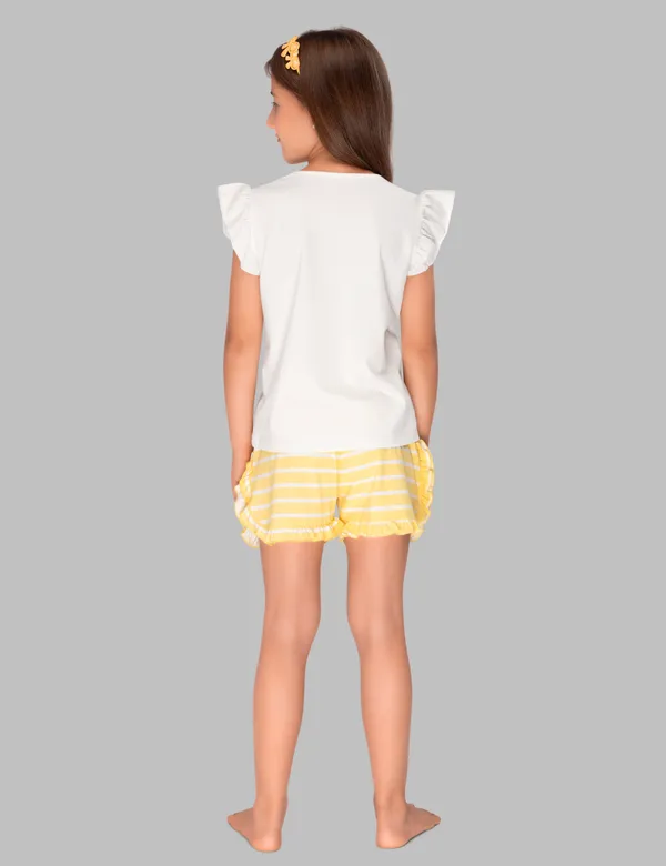 White_Summer_Special_Shorts_Set_For_Girls