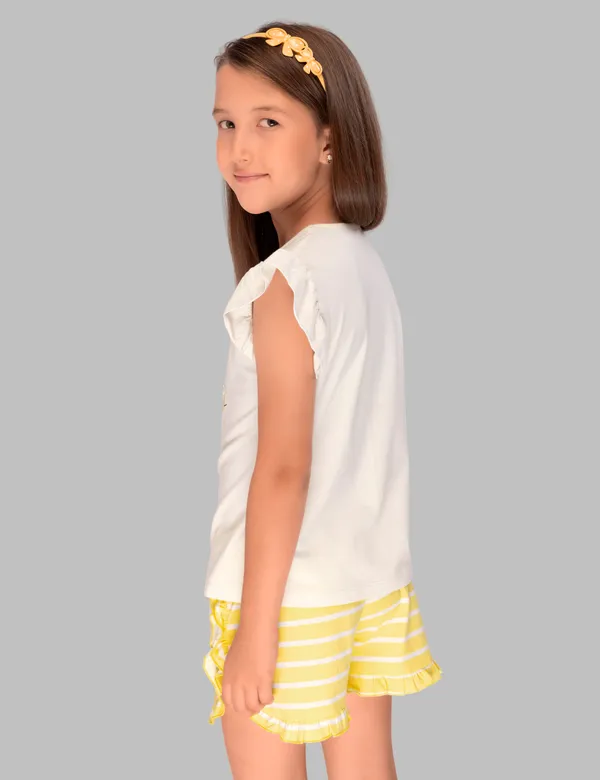White_Summer_Special_Shorts_Set_For_Girls
