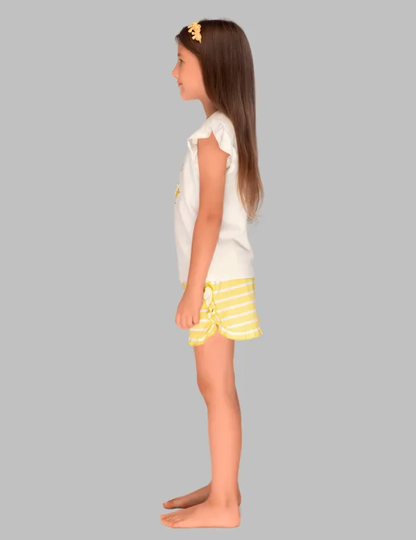 White_Summer_Special_Shorts_Set_For_Girls