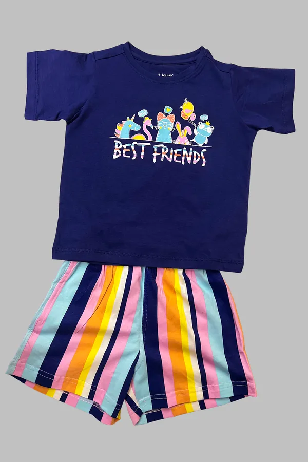 Navy_Blue_Siped_Shorts_Set_For_Girls