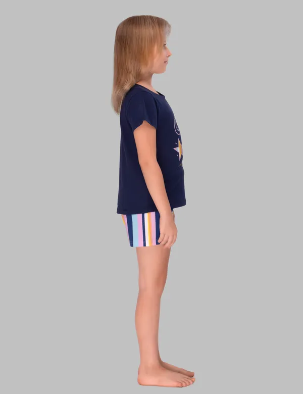Navy_Blue_Siped_Shorts_Set_For_Girls