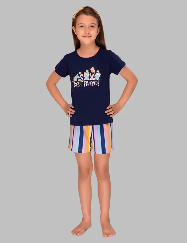 Navy_Blue_Siped_Shorts_Set_For_Girls