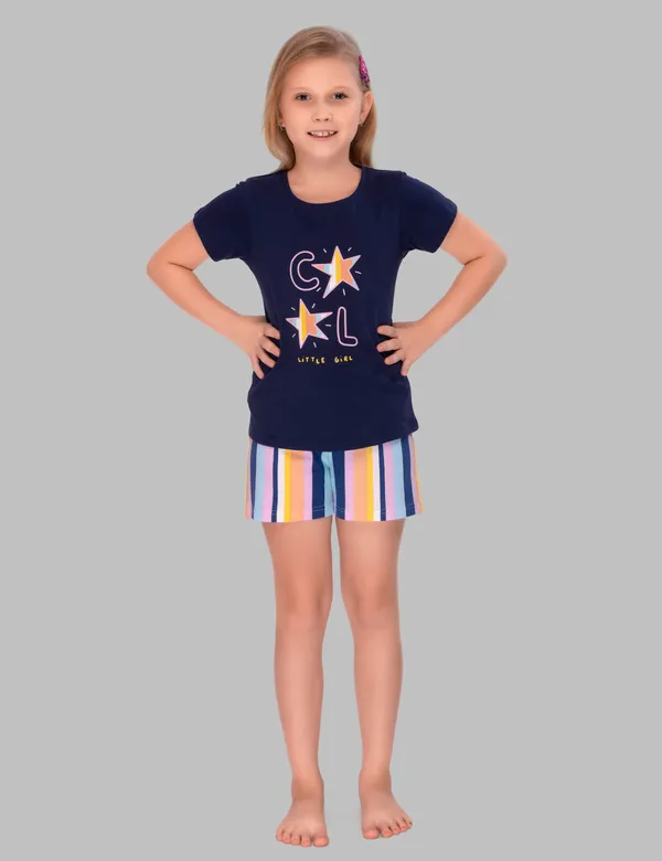 Navy_Blue_Siped_Shorts_Set_For_Girls