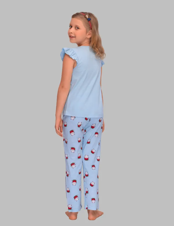 Kitty_Watermelon_eat_Top_Pajama_Set_For_Girls