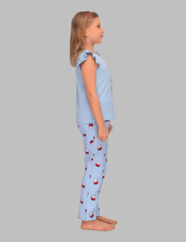 Kitty_Watermelon_eat_Top_Pajama_Set_For_Girls