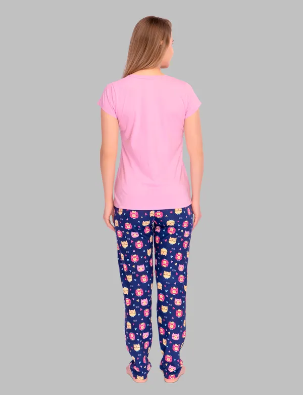 Pink_Cotton_Twinning_Top_Pajama_Set_For_Moms