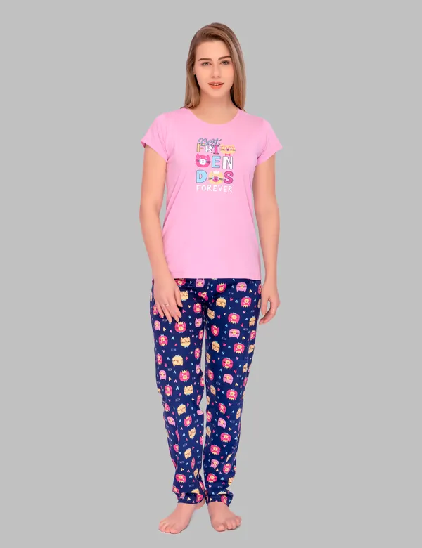 Pink_Cotton_Twinning_Top_Pajama_Set_For_Moms
