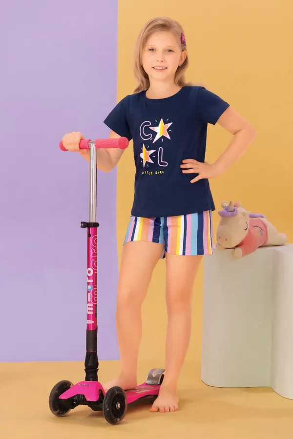 3_Piece_Nightsuits_Top_Pajama_Shorts_Sets_For_Girls