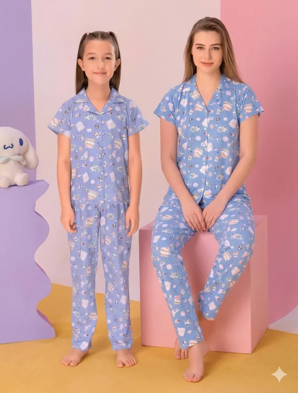 Blue_Cotton_Burger_Bliss_Pajama_Set_For_Moms