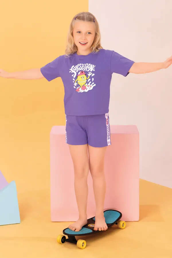 Purple_Printed_Shorts_Set_For_Girls