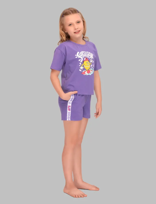 Purple_Printed_Shorts_Set_For_Girls