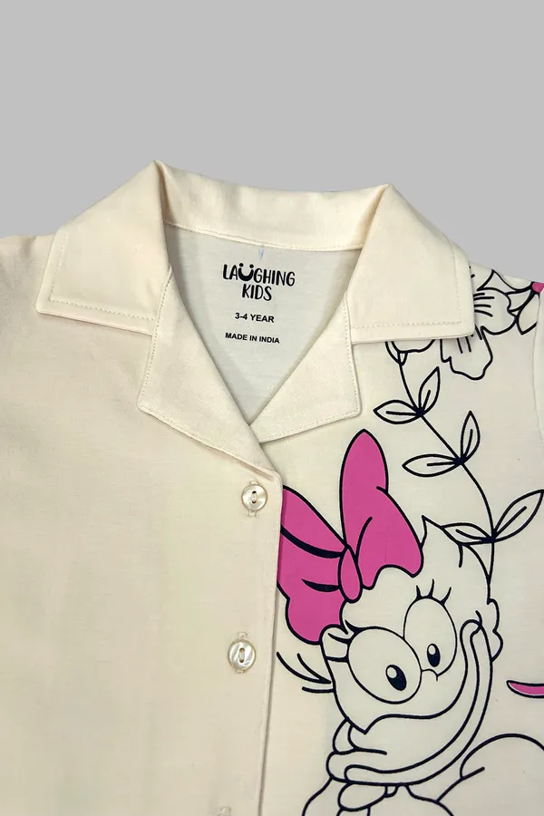Duck_Print_Shirt_And_Shorts_Sets_For_Girls_5101