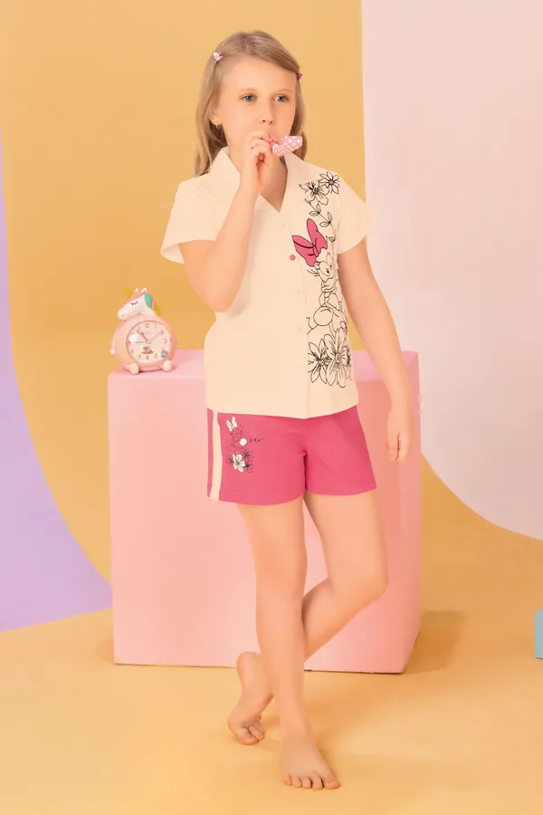 Duck_Print_Shirt_And_Shorts_Sets_For_Girls_5101