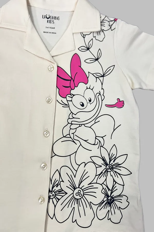 Duck_Print_Shirt_And_Shorts_Sets_For_Girls_5101