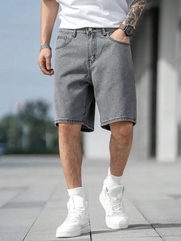Grey_Denim_Premium_Short_For_Men