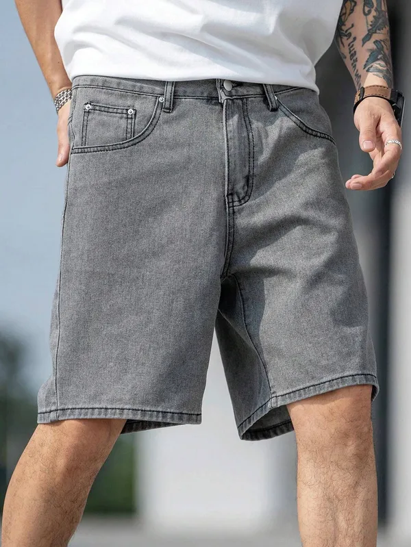 Grey_Denim_Premium_Short_For_Men