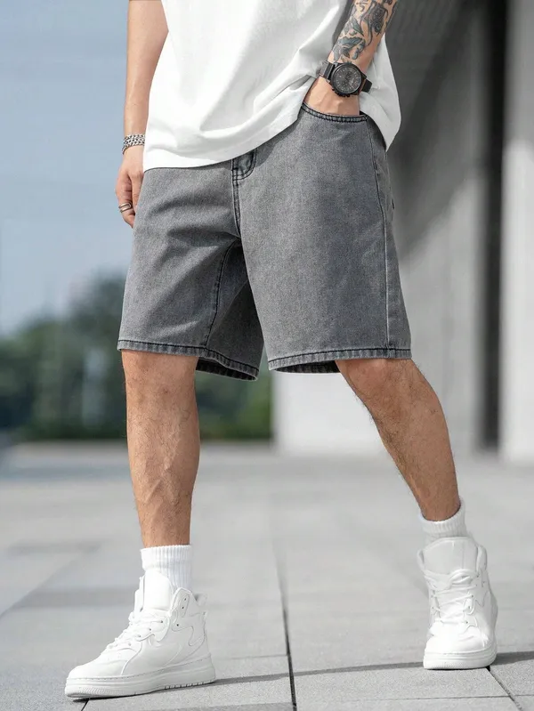 Grey_Denim_Premium_Short_For_Men