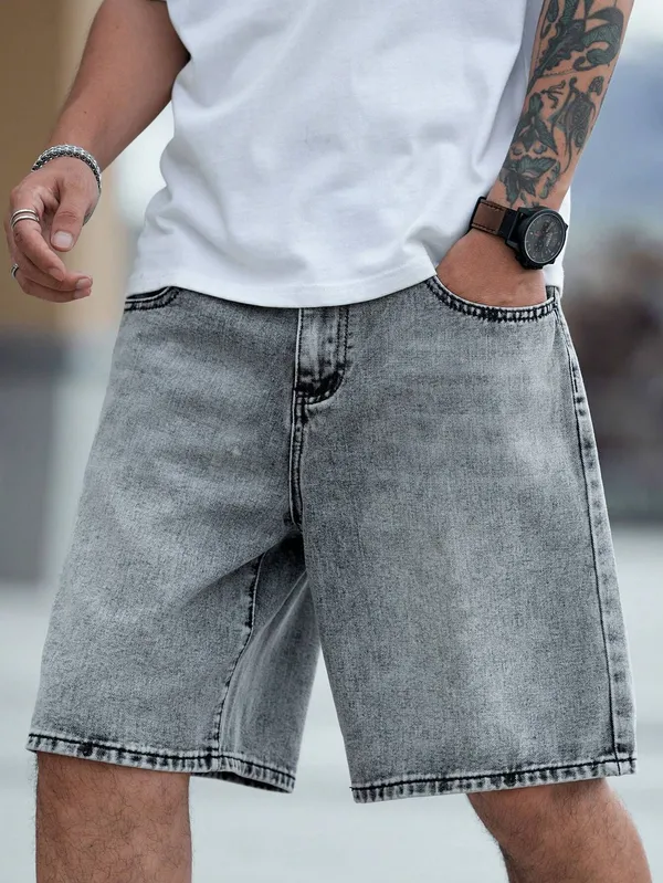 Grey_Denim_Premium_Short_For_Men