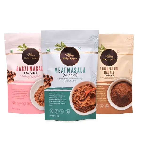 Combo_of_Halyfspice_Sabzi,_Meat,_Chola_masala_100_gm_each