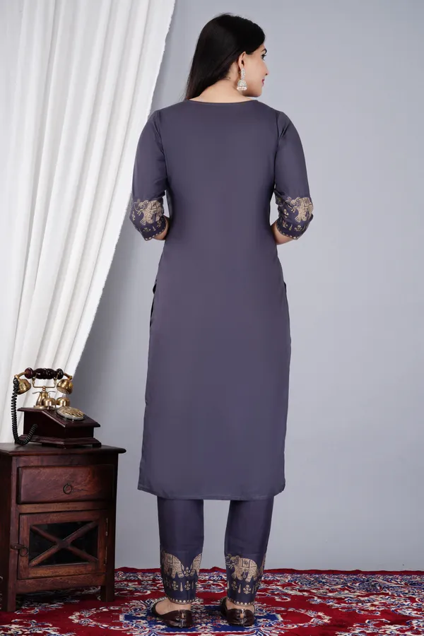 Grey_Viscose_Rayon_Printed_Round_Neck_A-Line_Kurta_Pyjama_And_Dupatta_For_Women_And_Girls
