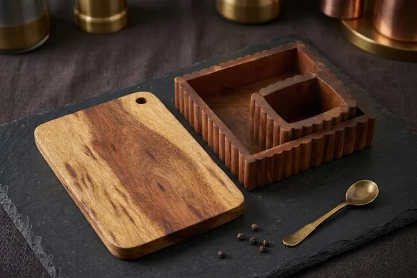 Kitchen_Prep_Organize_Combo_Acacia_Chopping_Board_Fluted_Cutlery_Stand