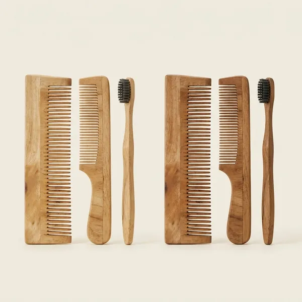 3_Piece_Eco_Friendly_Neem_Wood_Grooming_Kit_Combs_Charcoal_Brush