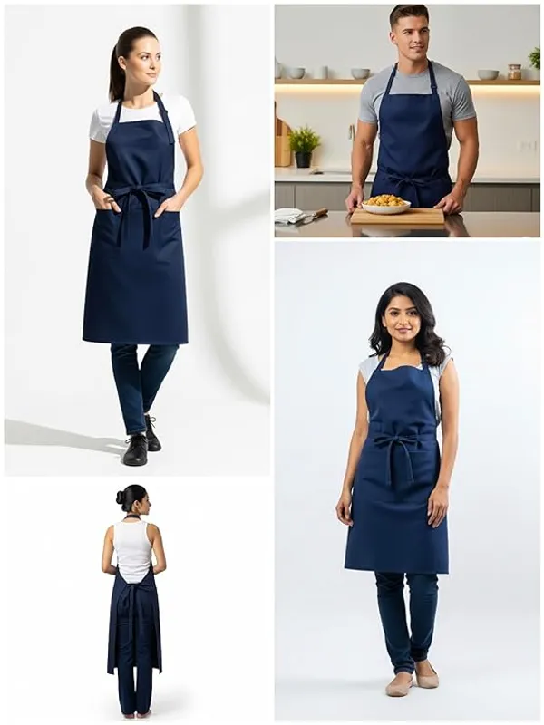 Navy_Blue_Waterproof_Kitchen_Apron_Oil_&_Stain_Resistant_Apron_With_2_Pockets_For_Home
