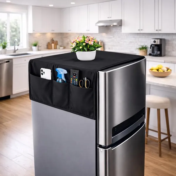 Black_Waterproof_Dustproof_Refrigerator_Cover_With_6_Storage_Pockets_51X24_Inches