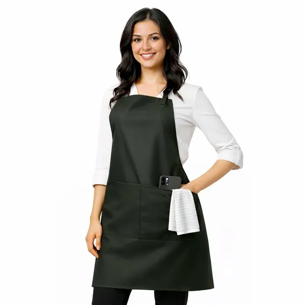 Black_Waterproof_Kitchen_Apron_Oil_&_Stain_Resistant_Apron_With_2_Pockets_For_Home