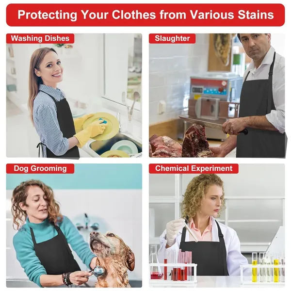 Black_Waterproof_Kitchen_Apron_Oil_&_Stain_Resistant_Apron_With_2_Pockets_For_Home