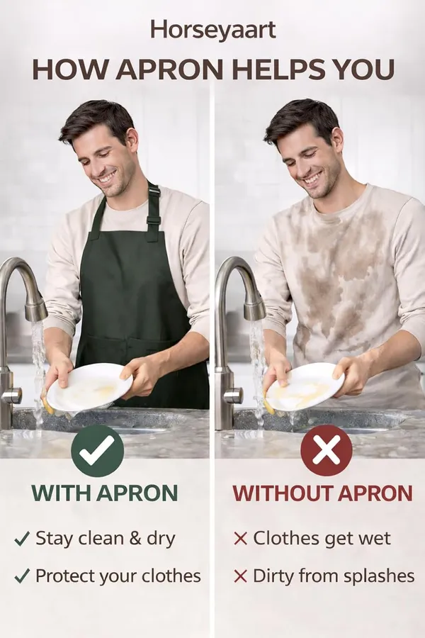 Black_Waterproof_Kitchen_Apron_Oil_&_Stain_Resistant_Apron_With_2_Pockets_For_Home