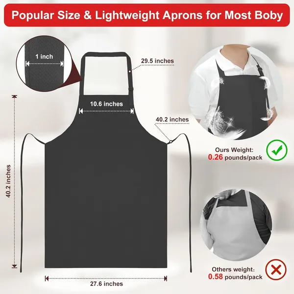 Black_Waterproof_Kitchen_Apron_Oil_&_Stain_Resistant_Apron_With_2_Pockets_For_Home